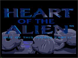 Title screen of Heart of the Alien: Out of this World parts I and 2 on the Sega CD.