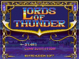 Title screen of Lords of Thunder on the Sega CD.