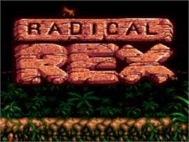 Title screen of Radical Rex on the Sega CD.