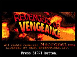 Title screen of Revengers of Vengeance on the Sega CD.