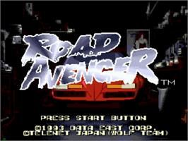 Title screen of Road Avenger on the Sega CD.