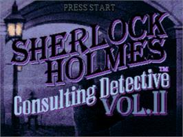 Title screen of Sherlock Holmes Consulting Detective: Volume 2 on the Sega CD.