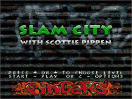 Title screen of Slam City with Scottie Pippen on the Sega CD.