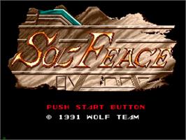 Title screen of Sol-Feace on the Sega CD.