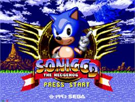 Title screen of Sonic CD on the Sega CD.