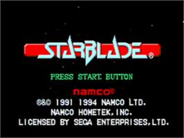 Title screen of Starblade on the Sega CD.