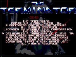 Title screen of Terminator on the Sega CD.