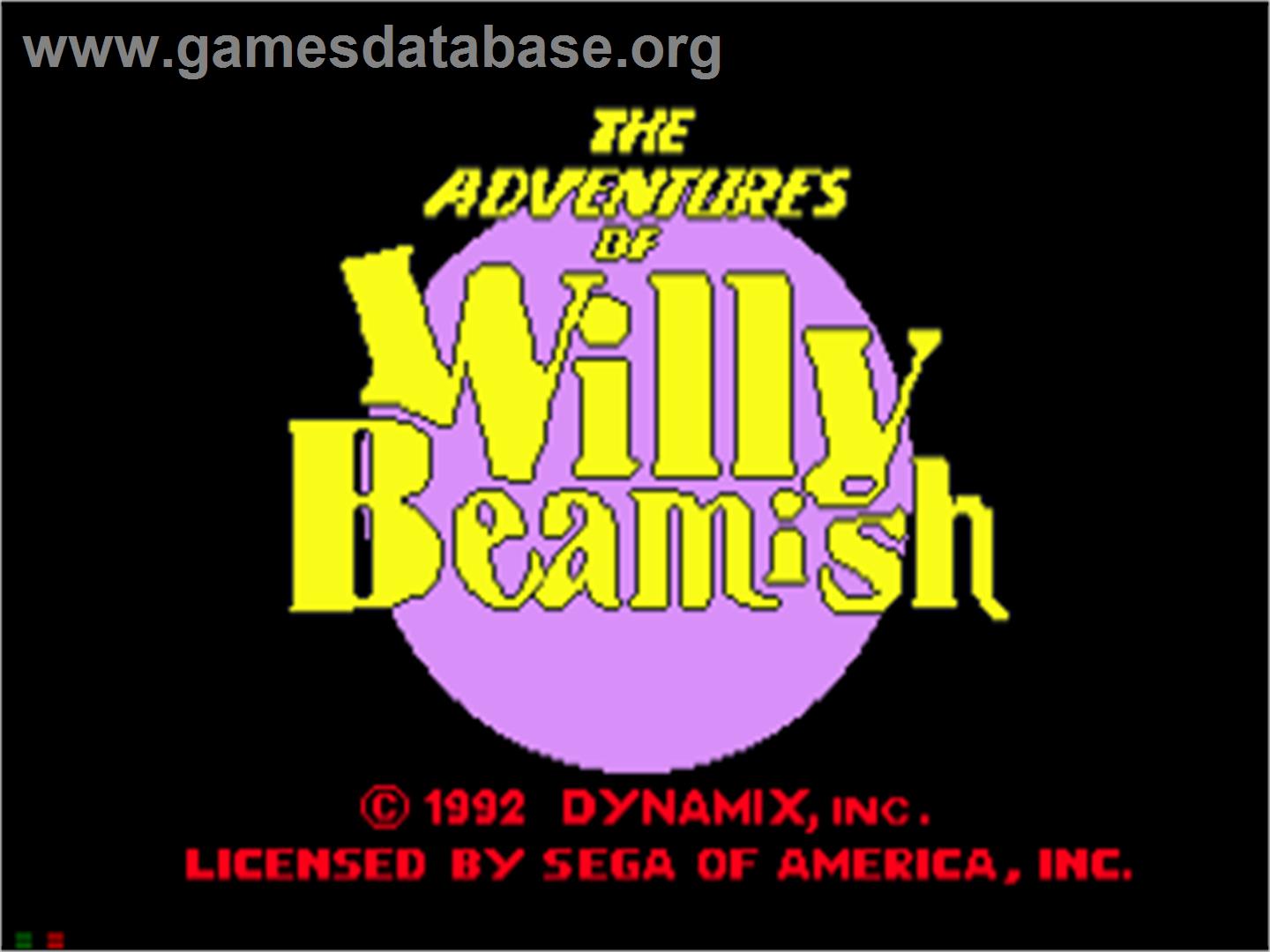 Adventures of Willy Beamish - Sega CD - Artwork - Title Screen