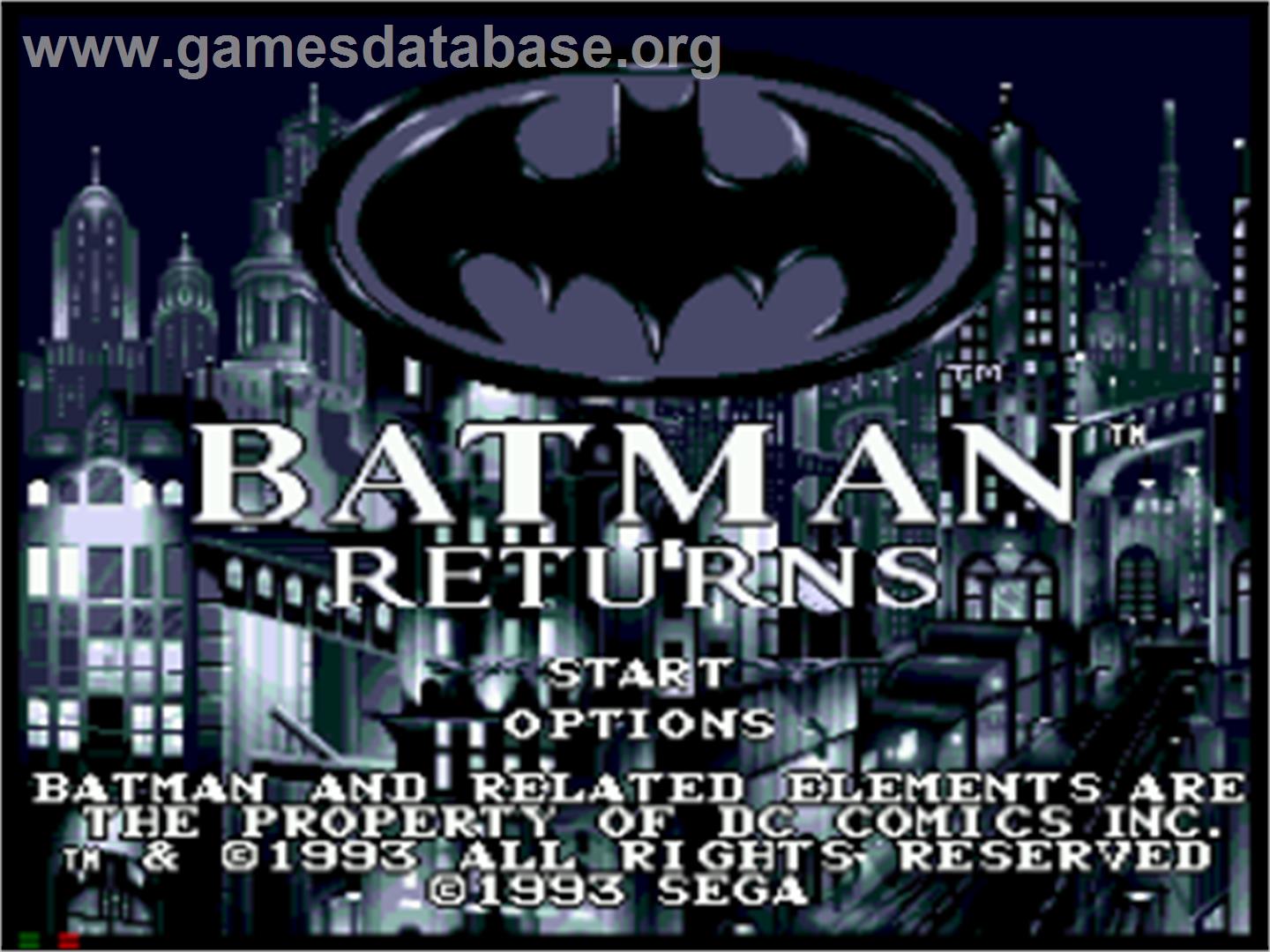 Batman Returns - Sega CD - Artwork - Title Screen