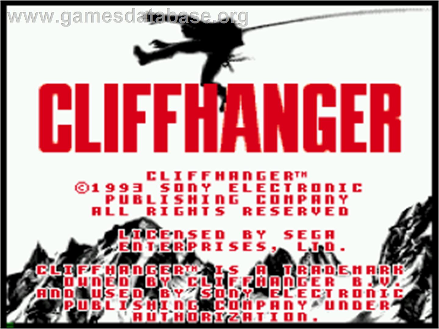 Cliffhanger - Sega CD - Artwork - Title Screen