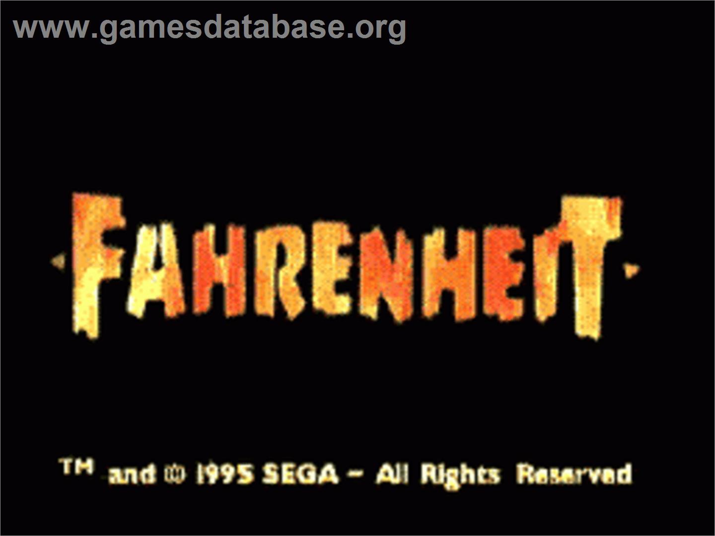 Fahrenheit - Sega CD - Artwork - Title Screen