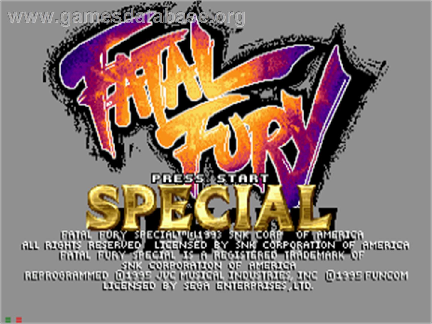 Fatal Fury Special / Garou Densetsu Special - Sega CD - Artwork - Title Screen