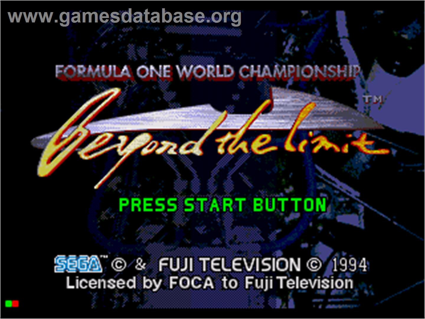 Formula 1 World Championship: Beyond the Limit - Sega CD - Artwork - Title Screen