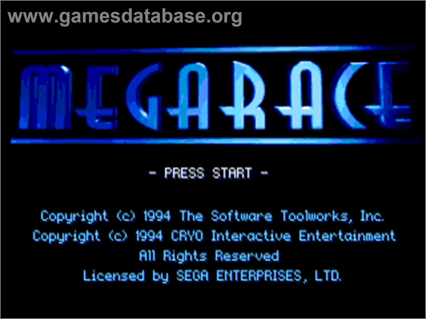 MegaRace - Sega CD - Artwork - Title Screen