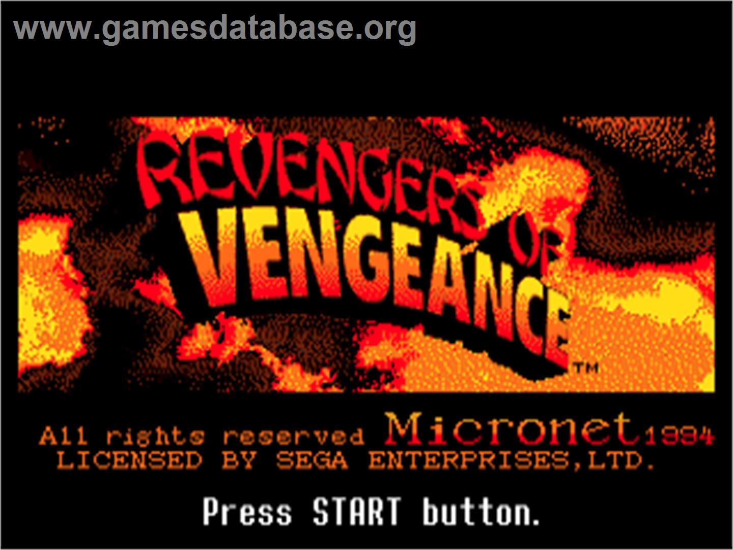 Revengers of Vengeance - Sega CD - Artwork - Title Screen