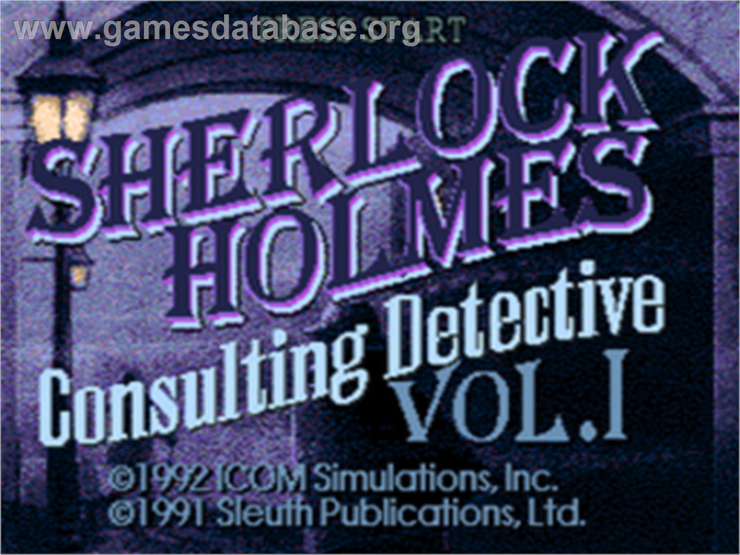 Sherlock Holmes: Consulting Detective - Sega CD - Artwork - Title Screen