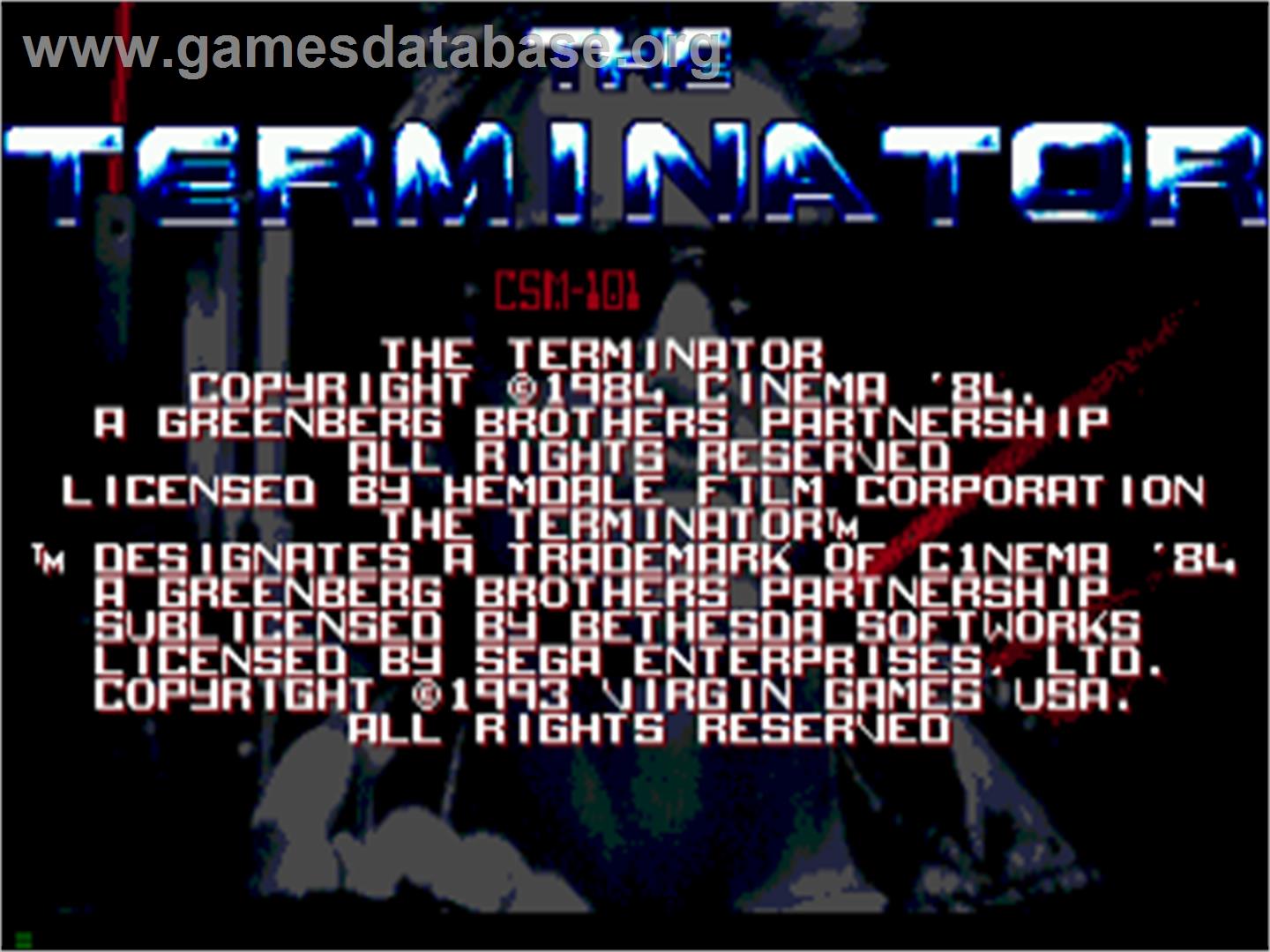 Terminator - Sega CD - Artwork - Title Screen