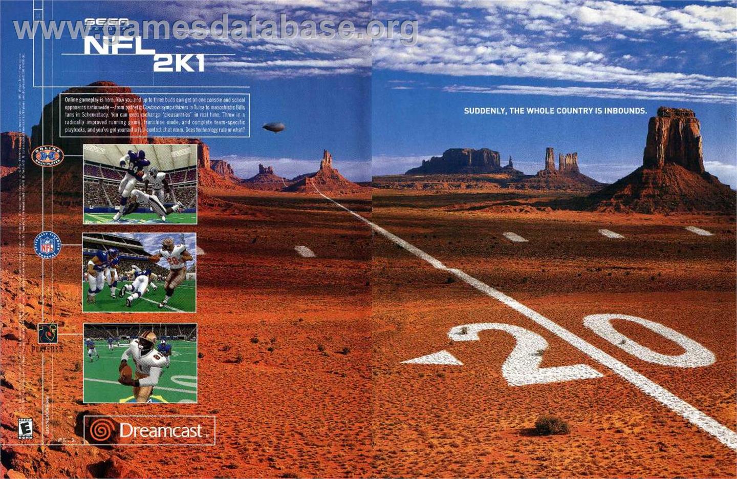 NFL 2K1 - Sega Dreamcast - Artwork - Advert