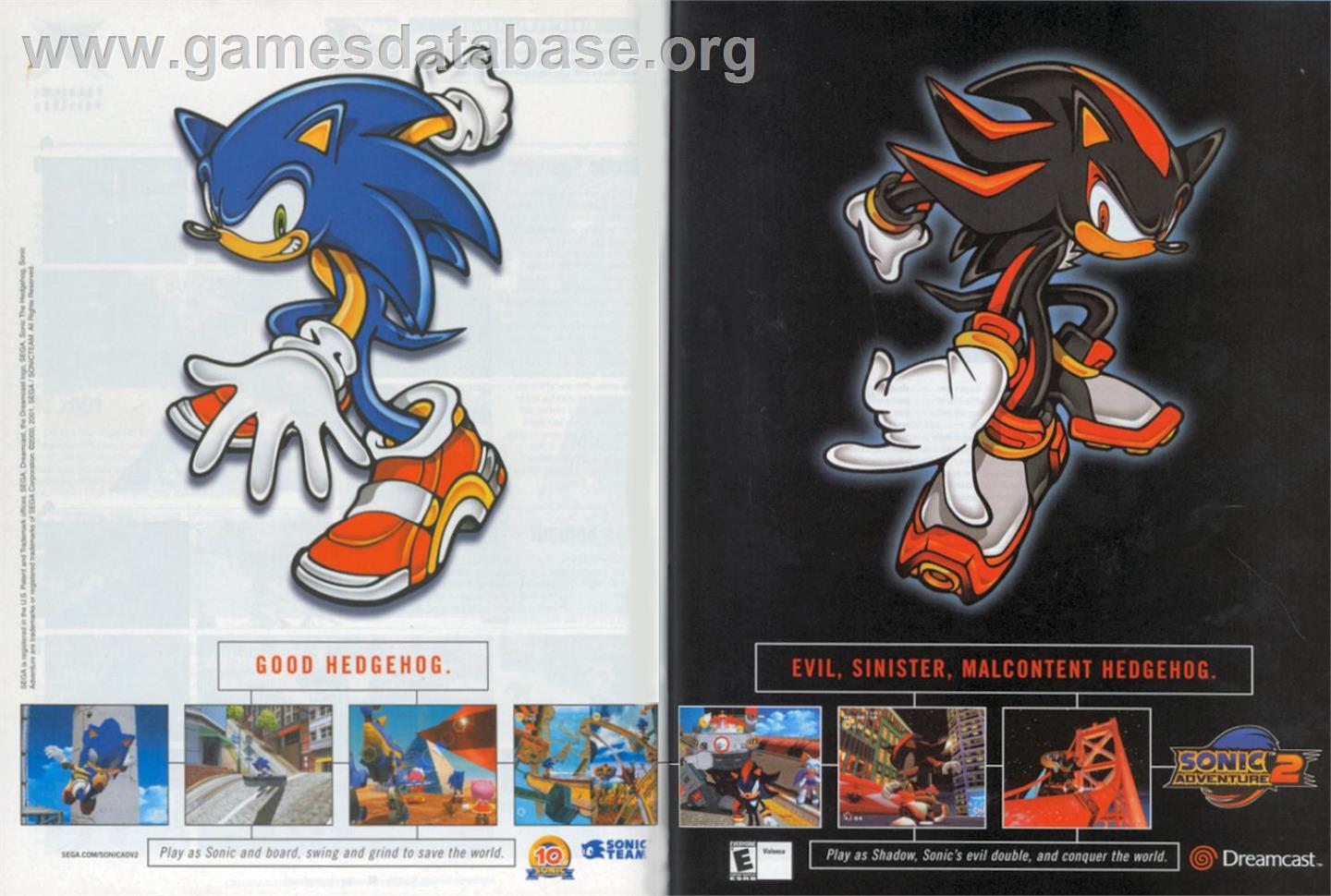 Sonic Adventure 2 - Sega Dreamcast - Artwork - Advert