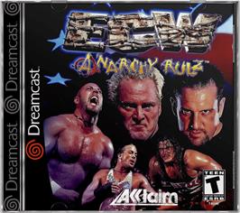 Box cover for ECW Anarchy Rulz on the Sega Dreamcast.