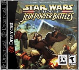 Box cover for Star Wars: Episode I - Jedi Power Battles on the Sega Dreamcast.