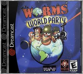 Box cover for Worms World Party on the Sega Dreamcast.