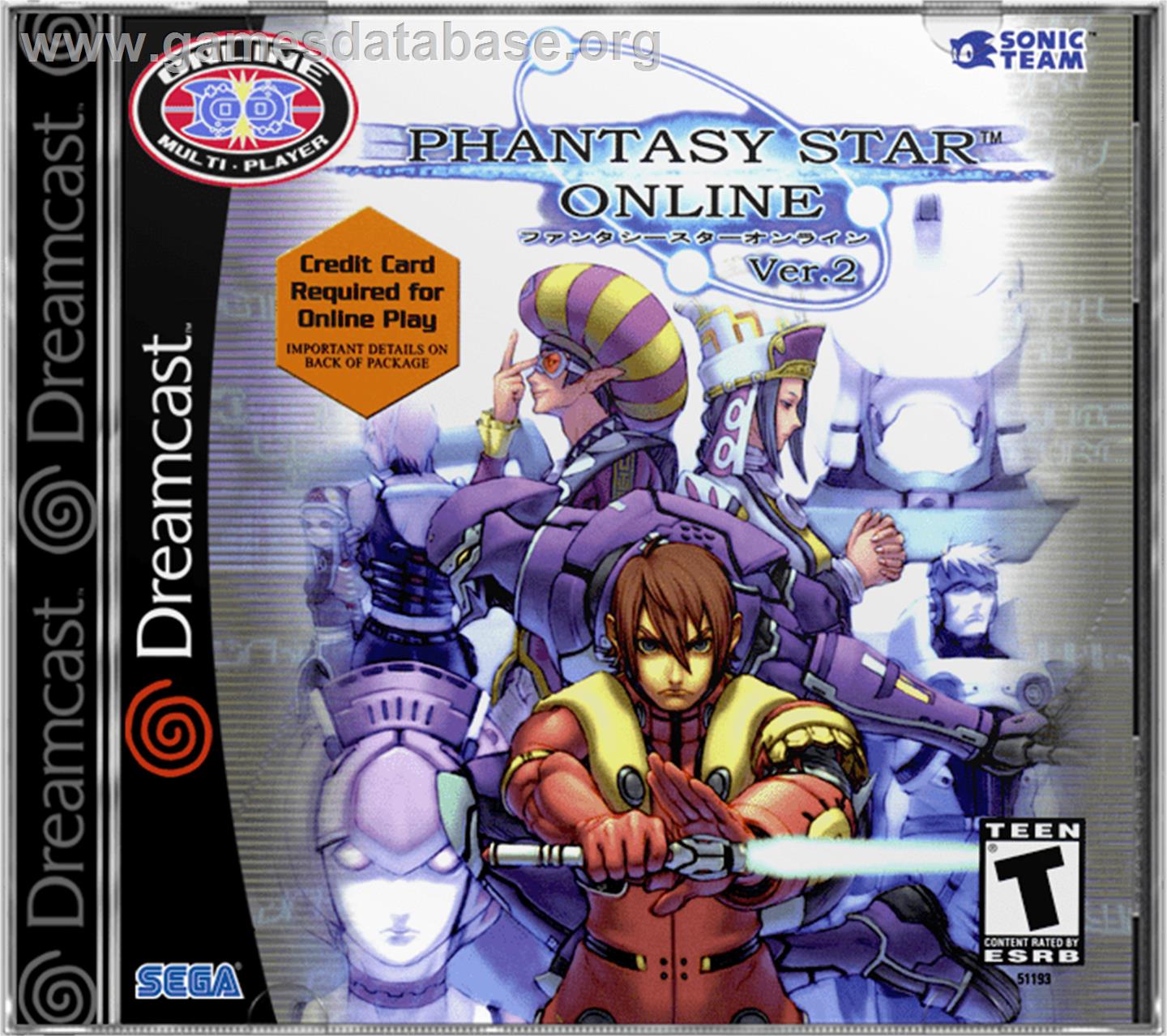 Phantasy Star Online Ver. 2 - Sega Dreamcast - Artwork - Box