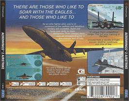 Box back cover for Aerowings 2: Air Strike on the Sega Dreamcast.