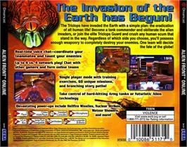 Box back cover for Alien Front Online on the Sega Dreamcast.