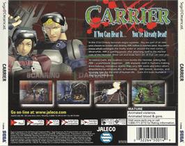 Box back cover for Carrier on the Sega Dreamcast.