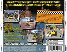 Box back cover for Crazy Taxi on the Sega Dreamcast.