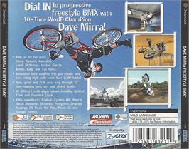 Box back cover for Dave Mirra Freestyle BMX on the Sega Dreamcast.