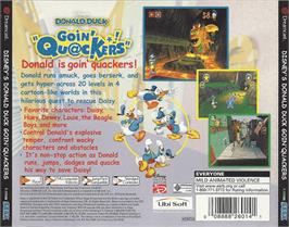 Box back cover for Donald Duck: Goin' Quackers on the Sega Dreamcast.