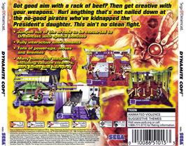 Box back cover for Dynamite Cop on the Sega Dreamcast.
