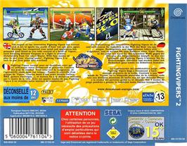 Box back cover for Fighting Vipers 2 on the Sega Dreamcast.