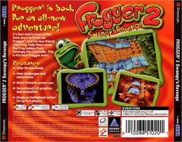 Box back cover for Frogger 2: Swampy's Revenge on the Sega Dreamcast.