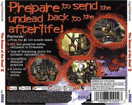 Box back cover for House of the Dead 2 on the Sega Dreamcast.