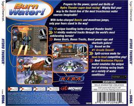 Box back cover for Hydro Thunder on the Sega Dreamcast.