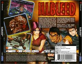 Box back cover for Illbleed on the Sega Dreamcast.