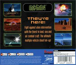 Box back cover for Incoming on the Sega Dreamcast.