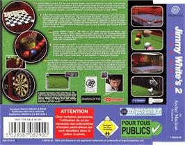Box back cover for Jimmy White's 2: Cueball on the Sega Dreamcast.