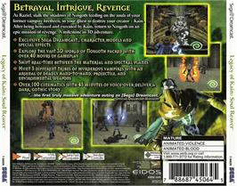 Box back cover for Legacy of Kain: Soul Reaver on the Sega Dreamcast.