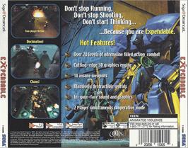 Box back cover for Millennium Soldier: Expendable on the Sega Dreamcast.