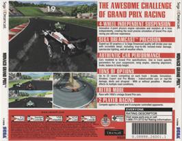 Box back cover for Monaco Grand Prix on the Sega Dreamcast.