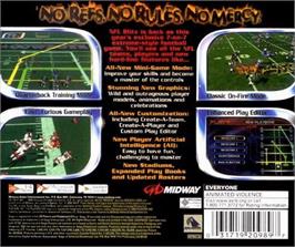 Box back cover for NFL Blitz 2001 on the Sega Dreamcast.