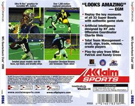 Box back cover for NFL Quarterback Club 2000 on the Sega Dreamcast.