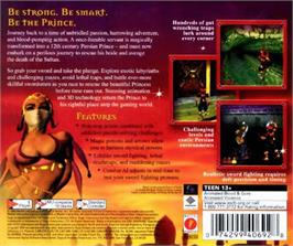 Box back cover for Prince of Persia: Arabian Nights on the Sega Dreamcast.