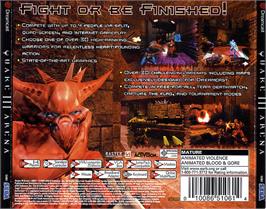 Box back cover for Quake III: Arena on the Sega Dreamcast.