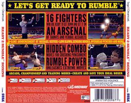 Box back cover for Ready 2 Rumble Boxing: Round 2 on the Sega Dreamcast.