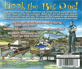 Box back cover for Sega Bass Fishing 2 on the Sega Dreamcast.